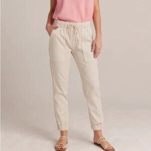 Bella Dahl Drawstring Pocket Joggers High Waist Beige Sz S